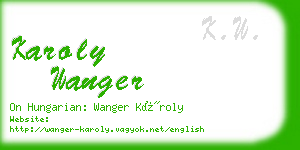 karoly wanger business card